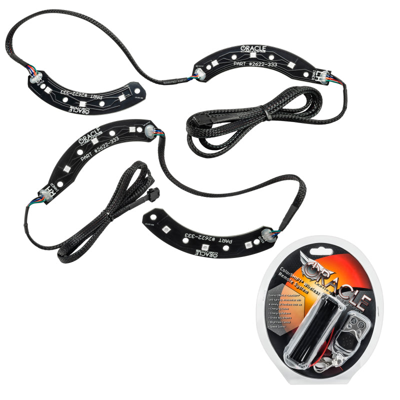 Oracle 14-15 Chevrolet Camaro RS Headlight DRL Upgrade Kit with ColorSHIFT technology and circuit boards.