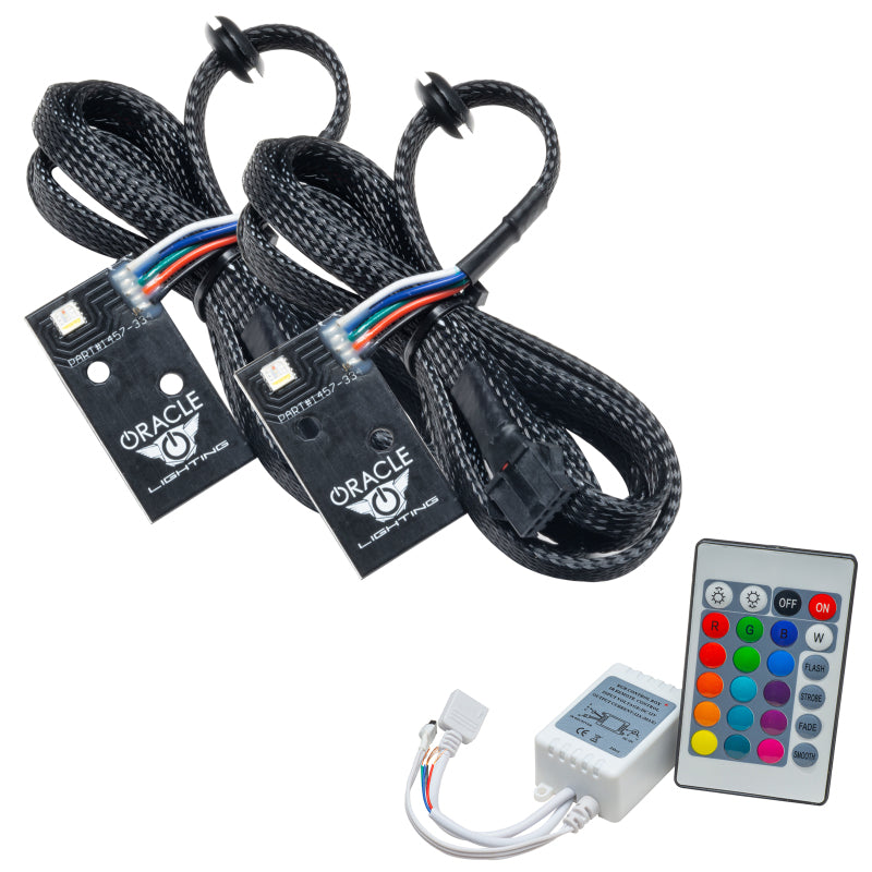 Oracle 14-21 Infiniti Q50 RGB+W Headlight DRL Upgrade Kit showcasing vibrant colors and sleek design.