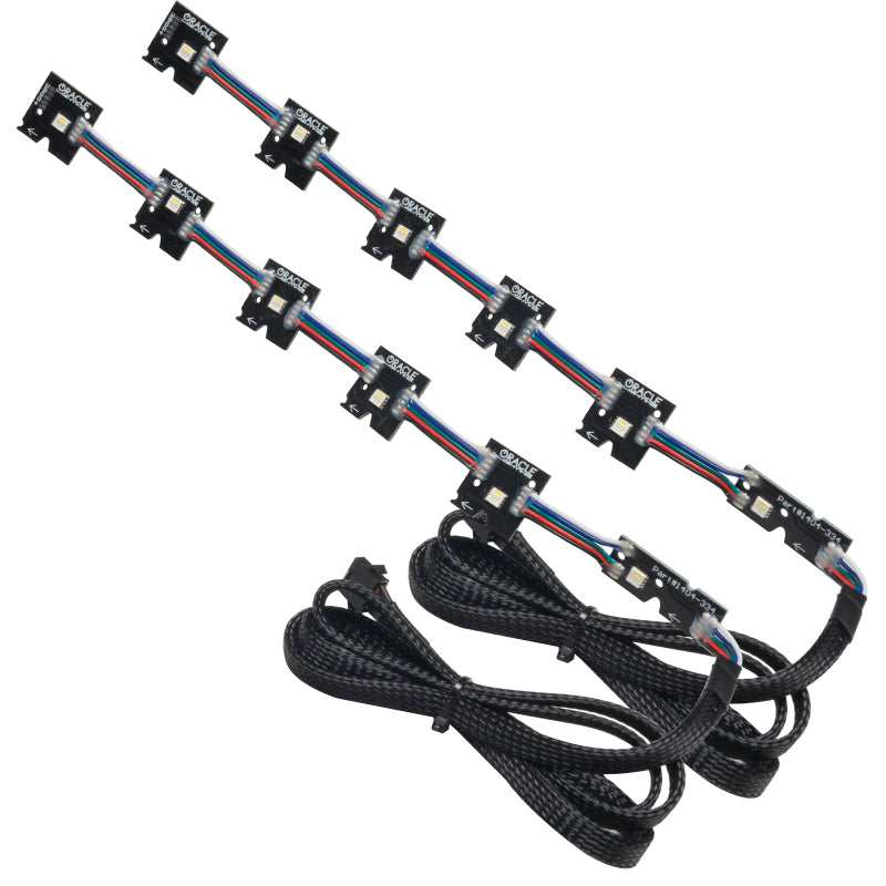 Oracle 14-21 Infiniti Q50 RGB+W Headlight Halo Upgrade Kit showcasing vibrant color options and sleek design.