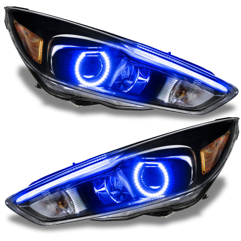 Oracle ColorSHIFT Halo Kit for 2015-2017 Ford Focus RS/ST, showcasing customizable LED rings in various colors.
