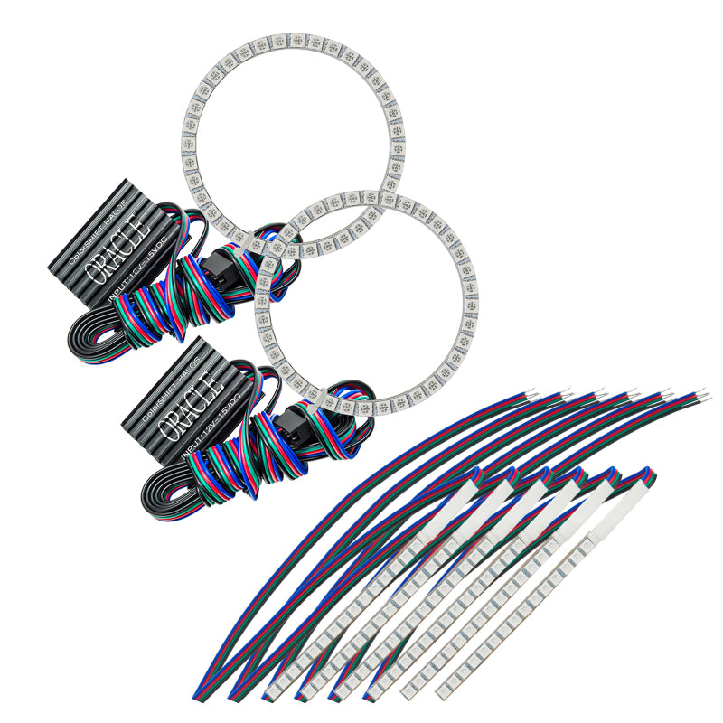 ORACLE Halo Kit installed on a 2015-2017 Ford Mustang, showcasing vibrant halo lights in a sleek design.