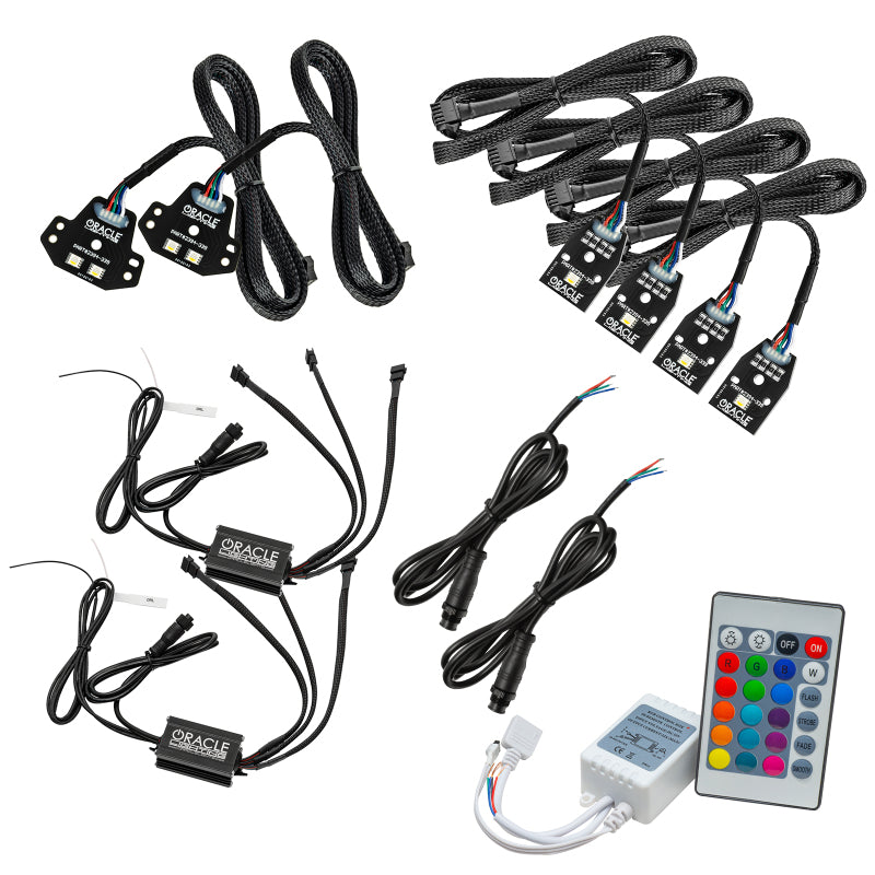 ORACLE ColorSHIFT RGB+W DRL Replacement Kit for 2015-2021 Dodge Charger, showcasing vibrant color options and sleek design.