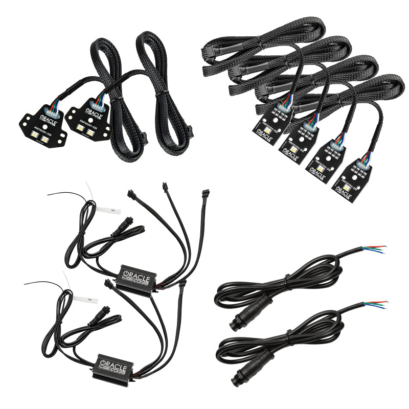 Oracle ColorSHIFT RGB+W DRL Replacement Kit for 2015-2019 Dodge Charger, showcasing vibrant color options and sleek design.