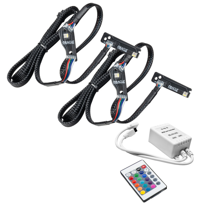 Oracle RGB+W headlight DRL upgrade for Nissan GT-R, showcasing vibrant color-changing features and true white light.