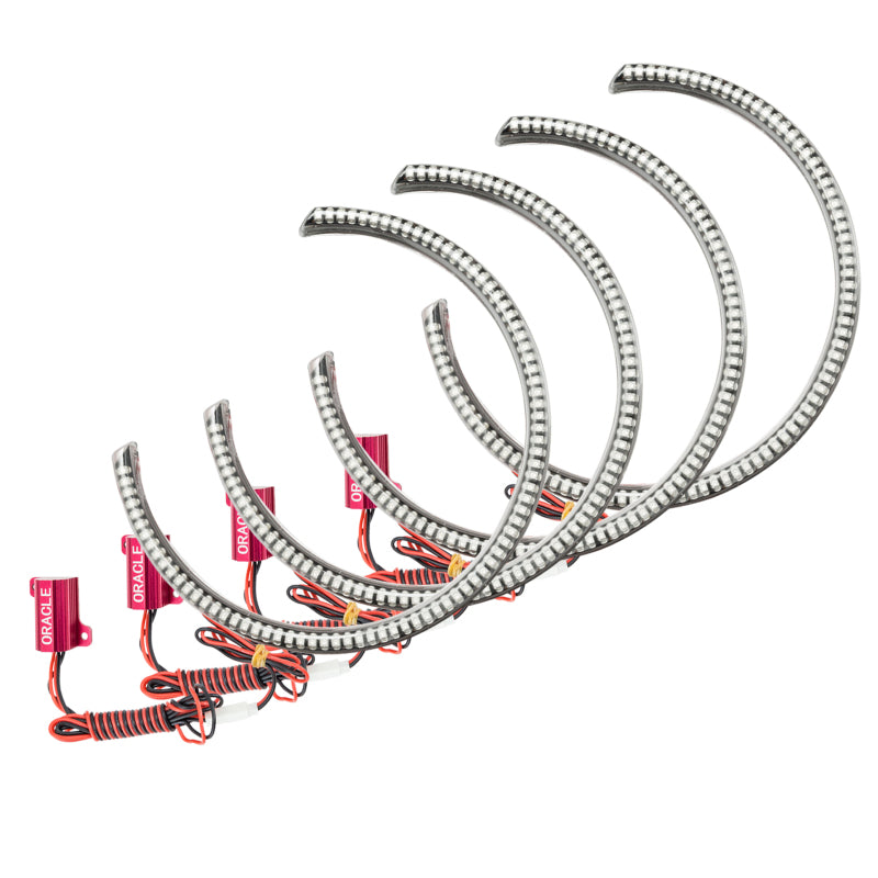 Oracle 15-23 Dodge Challenger Surface Mount Headlight Halo Kit showcasing SMD Halos with a waterproof design for enhanced vehicle lighting.