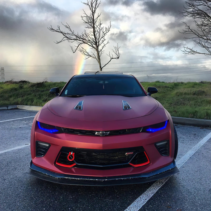 Oracle RGB+W Headlight DRL Upgrade Kit for 16-18 Chevy Camaro, showcasing vibrant color options and sleek design.