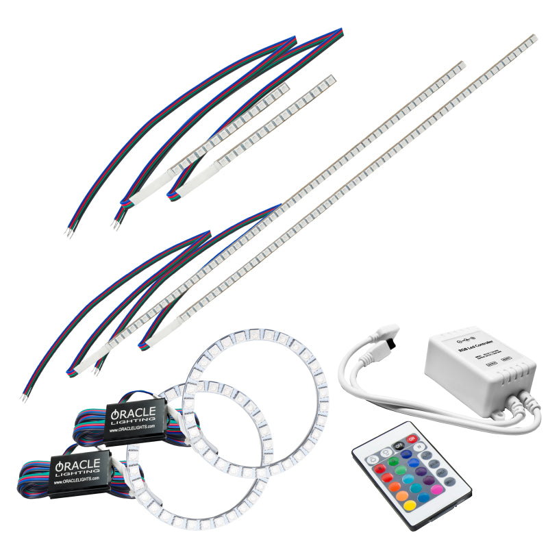 Oracle ColorSHIFT Halo Kit for 2017-2018 Honda Ridgeline, showcasing bright LED rings and durable PCB design.