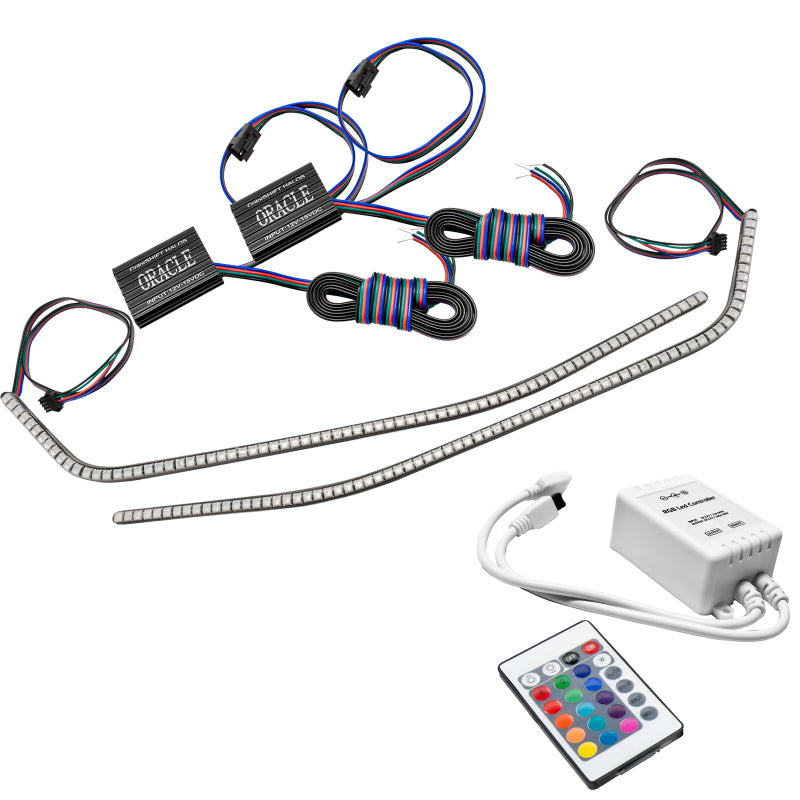 Oracle ColorSHIFT DRL Modules for 2016-2021 Chevy Camaro, showcasing waterproof design and easy installation features.