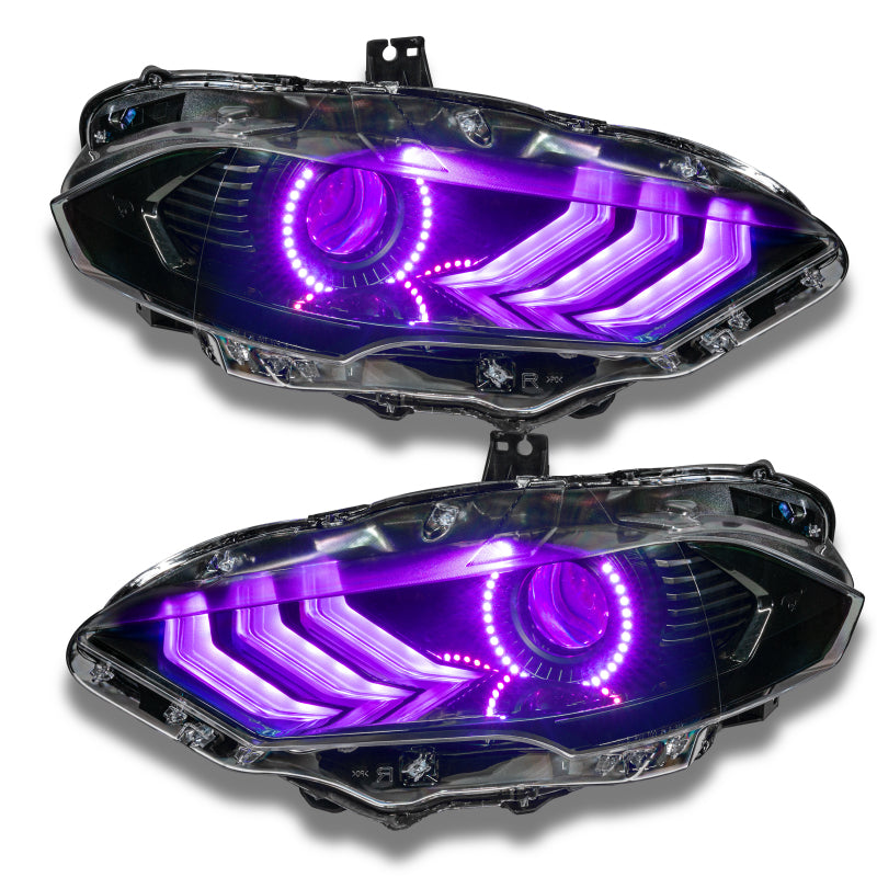Oracle Dynamic DRL Upgrade Halo Kit for 2018-2021 Ford Mustang showcasing vibrant RGB lighting and sleek design.