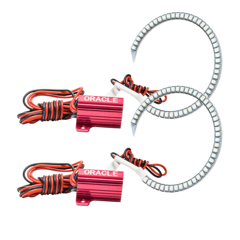 Oracle 18-21 Ford Mustang LED Headlight Halo Kit in white, showcasing bright LED halos designed for enhanced visibility and style.