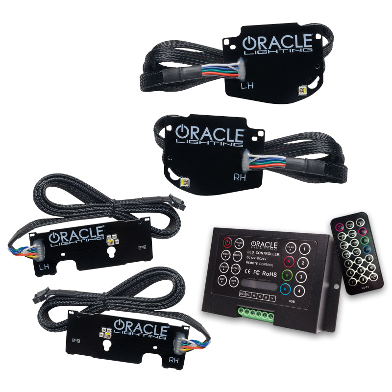 Oracle RGBW+A Headlight DRL Upgrade Kit for 2019-21 Chevy Camaro SS/RS, showcasing vibrant color options and sleek design.