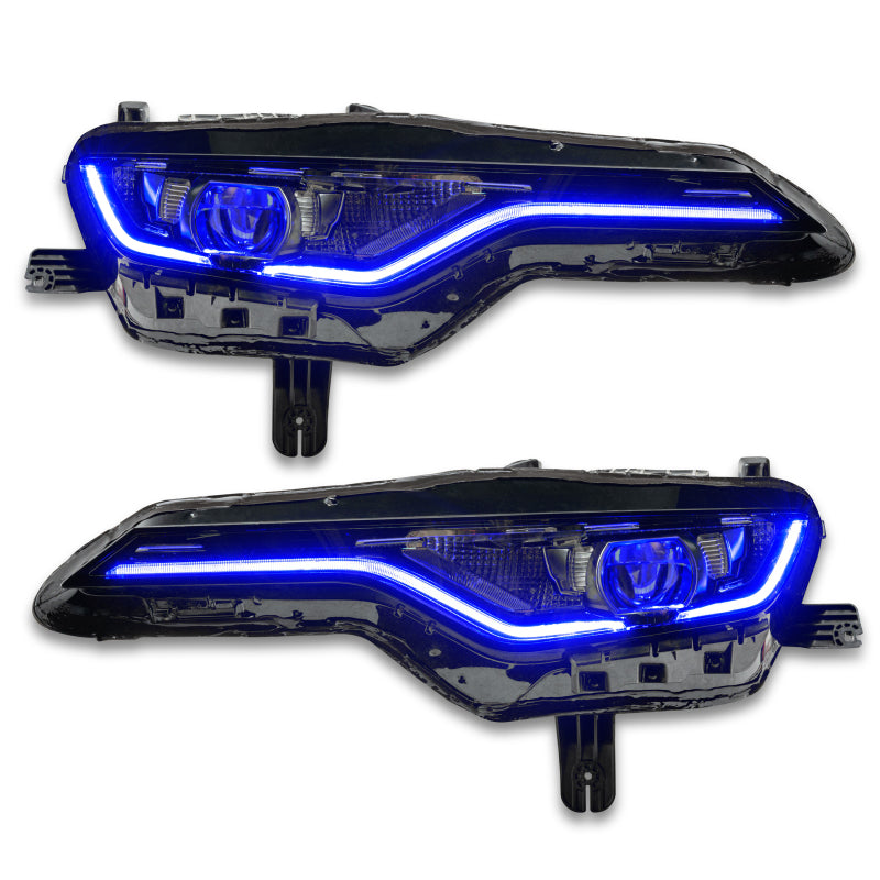 Oracle RGBW+A Headlight DRL Upgrade Kit for 2019-21 Chevy Camaro SS/RS, showcasing vibrant color options and sleek design.