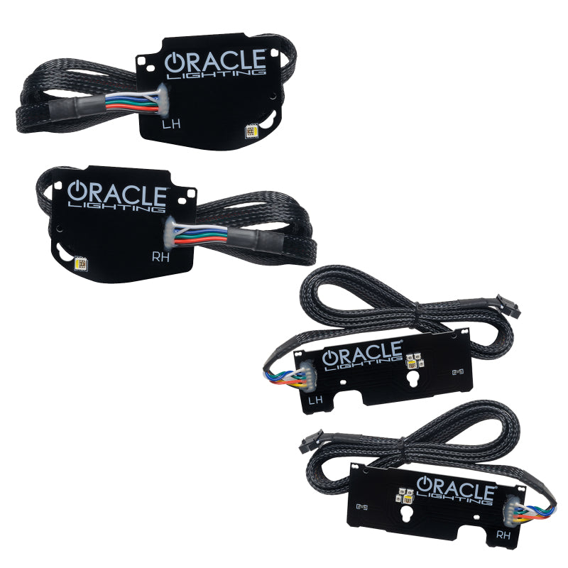 Oracle RGBW+A Headlight DRL Upgrade Kit for 2019-21 Chevy Camaro SS/RS showcasing vibrant color options and sleek design.