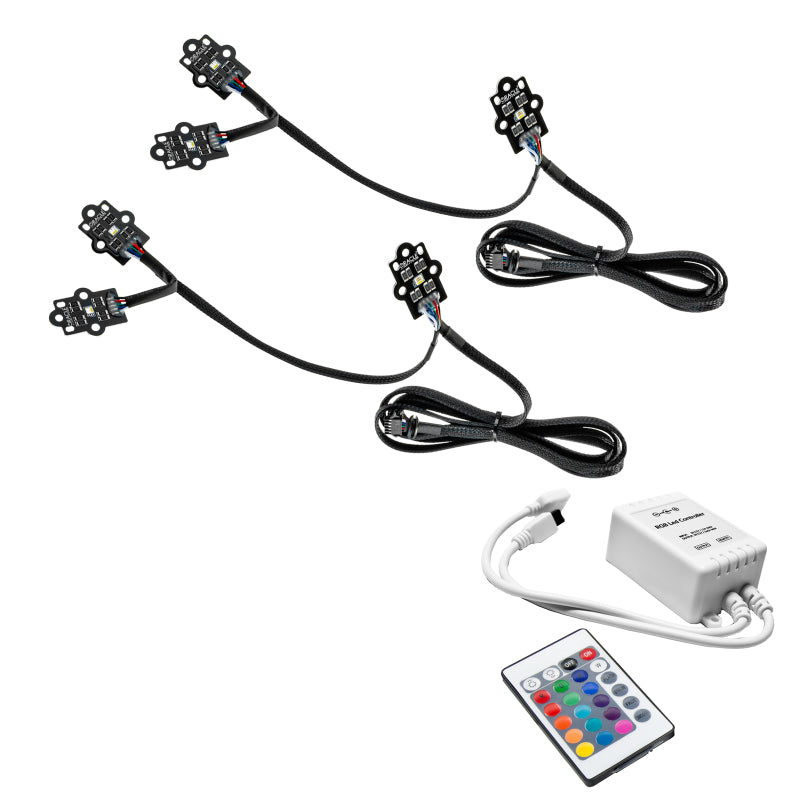 Oracle RGB+W Headlight DRL Upgrade Kit for 2019-2021 Chevy Silverado 1500, showcasing vibrant color options and sleek design.