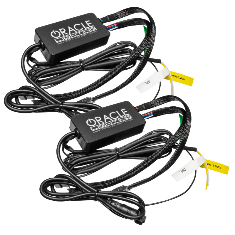 Oracle 19-21 RAM 1500 Projector LED Headlight DRL Upgrade Kit showcasing RGBW+A LED chips and integrated amber turn signals.