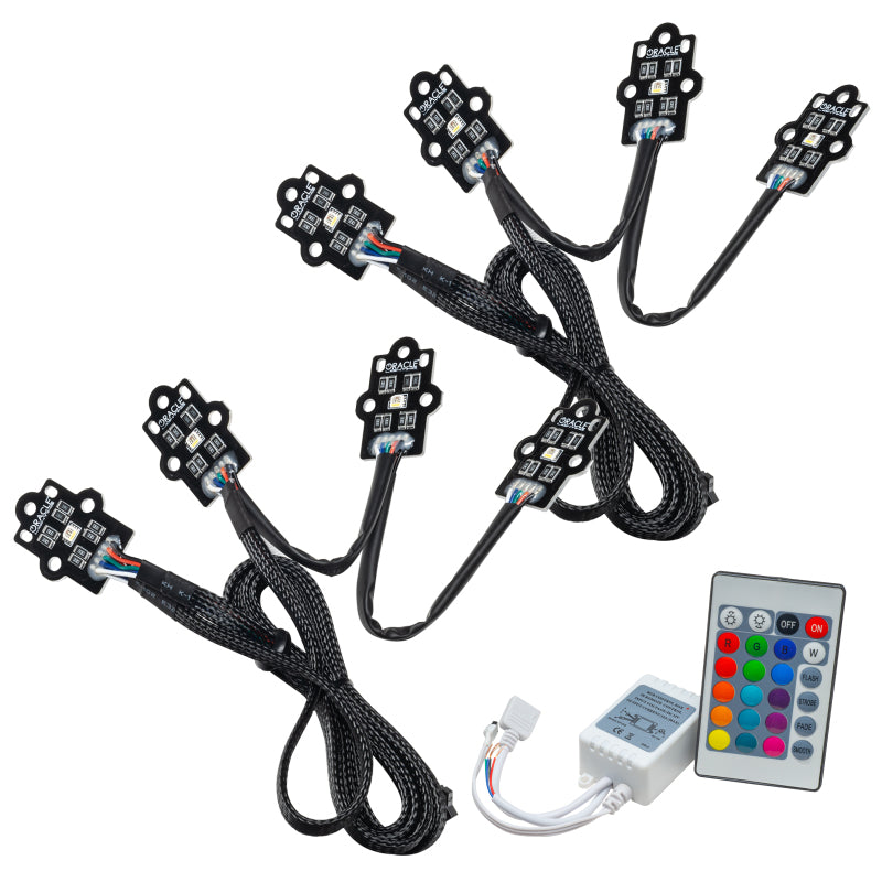 Oracle RGB+W Headlight DRL Upgrade Kit for 2020-2021 Chevy Silverado 2500, showcasing vibrant color options and sleek design.