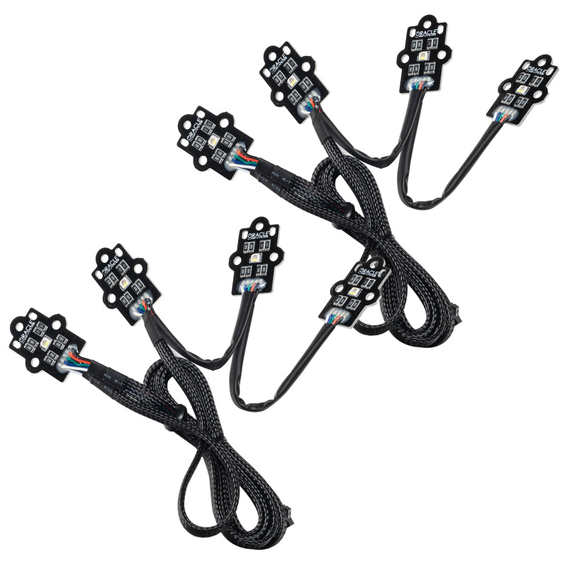 Oracle RGB+W Headlight DRL Upgrade Kit for 2020-2021 Chevy Silverado 2500, showcasing vibrant color options and sleek design.