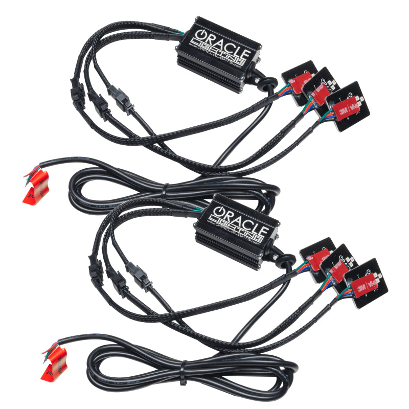 Oracle RGB Demon Eye Kit for 2020-2021 Chevy Silverado HD, showcasing vibrant colors and sleek design.