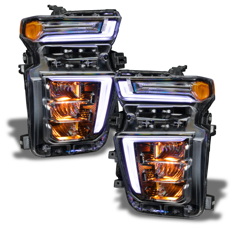 Oracle RGB Demon Eye Kit for 2020-2021 Chevy Silverado HD, showcasing vibrant colors and sleek design.