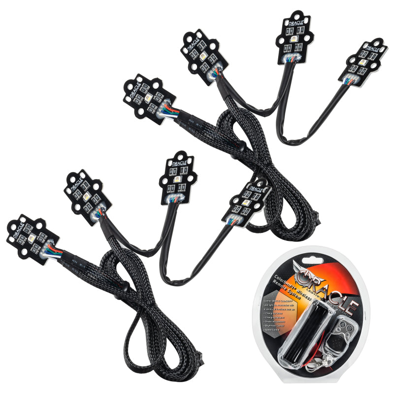 Oracle RGB+W Headlight DRL Upgrade for 2020-2021 Chevy Silverado HD, showcasing vibrant color options and sleek design.