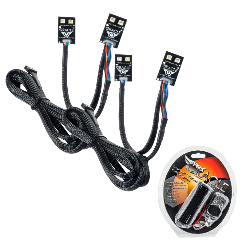 Oracle RGB+W Headlight DRL Upgrade for 2021 Ford Bronco Sport showcasing vibrant color options and sleek design.