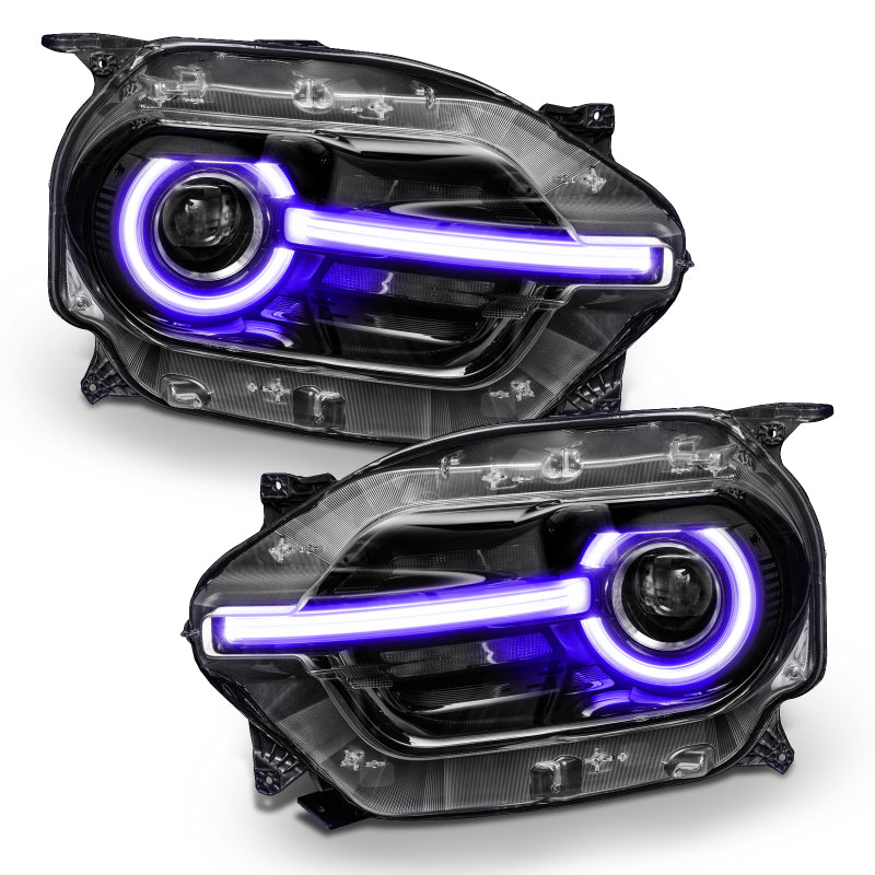 Oracle RGB+W Headlight DRL upgrade for 2021 Ford Bronco Sport showcasing vibrant color options and sleek design.
