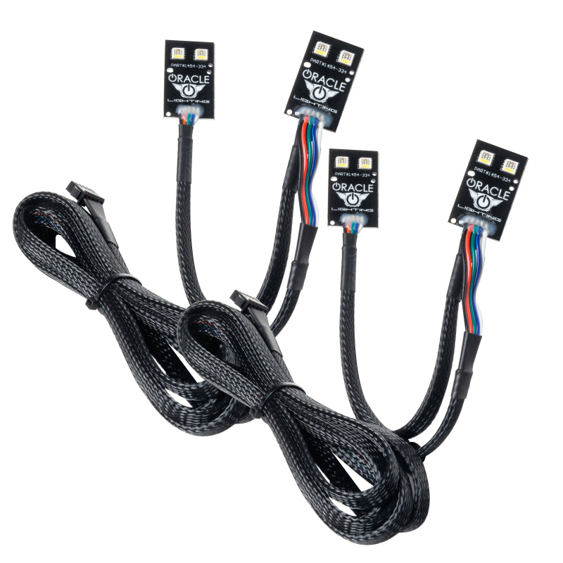 Oracle RGB+W Headlight DRL Upgrade for 2021 Ford Bronco Sport showcasing vibrant color options and sleek design.