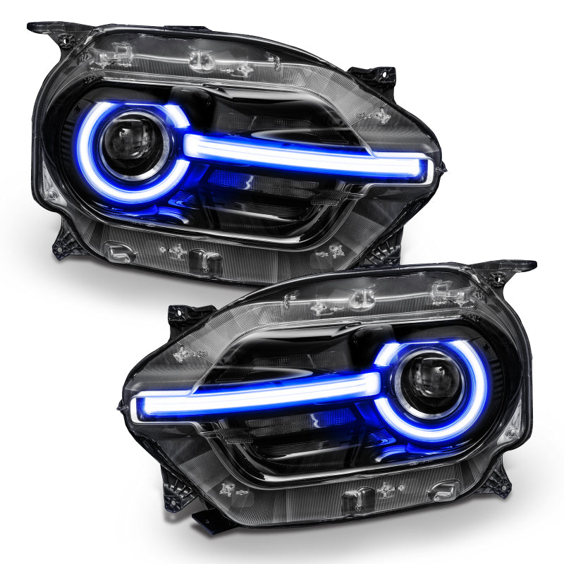 Oracle RGB+W Headlight DRL Upgrade for 2021 Ford Bronco Sport showcasing vibrant color options and sleek design.