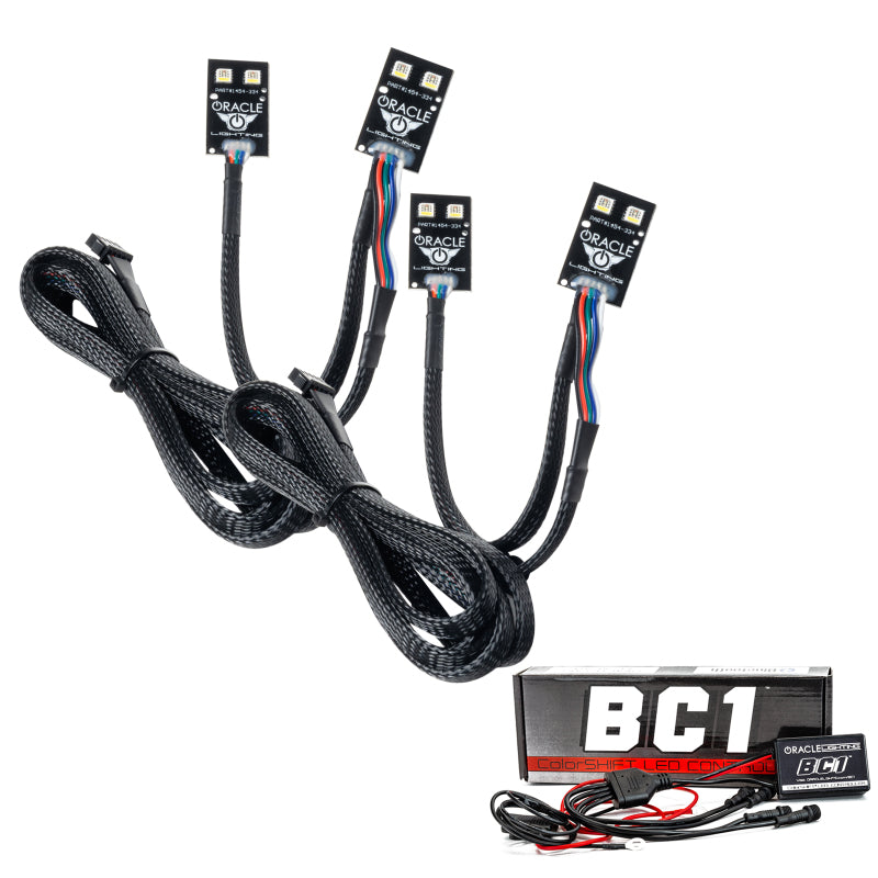 Oracle RGB+W Headlight DRL upgrade kit for 2021 Ford Bronco Sport, showcasing vibrant color options and sleek design.