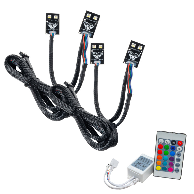 Oracle RGB+W Headlight DRL Upgrade for 2021 Ford Bronco Sport showcasing vibrant color options and sleek design.