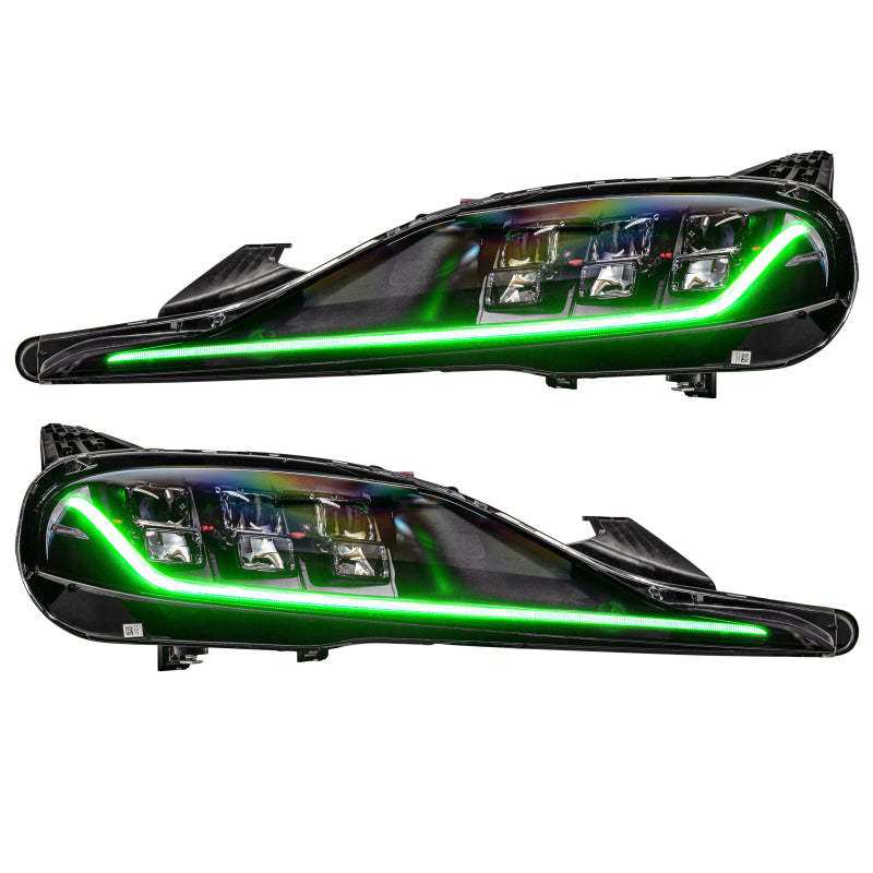 Oracle RGB+A DRL Upgrade Kit for 2020-2021 Toyota Supra GR, showcasing colorful LED lights and circuit board design.