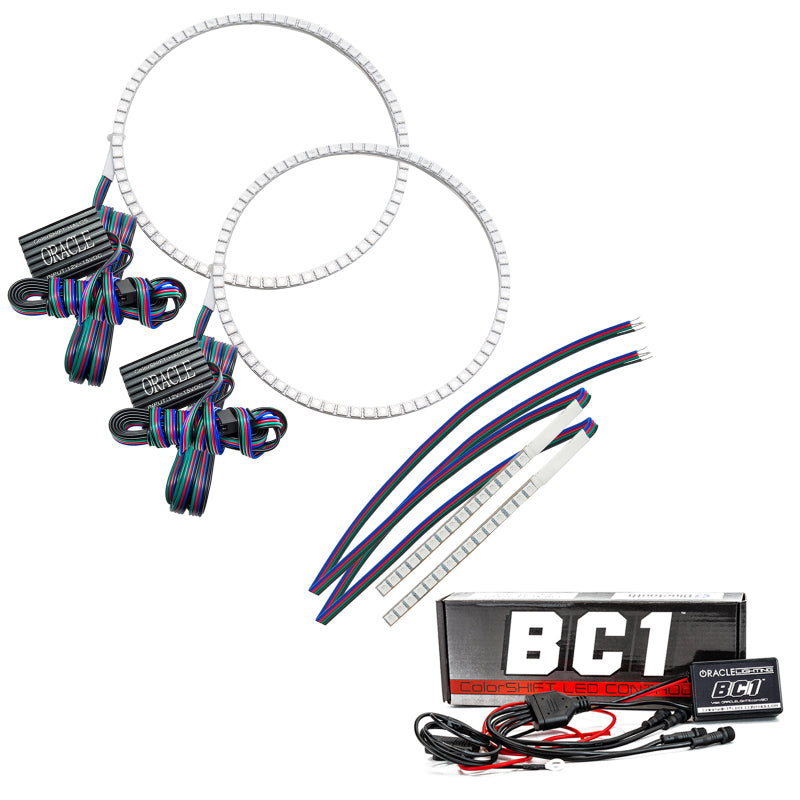 Oracle 21-22 Ford Bronco Headlight Halo Kit with DRL Bar showcasing vibrant LED lights and sleek design.