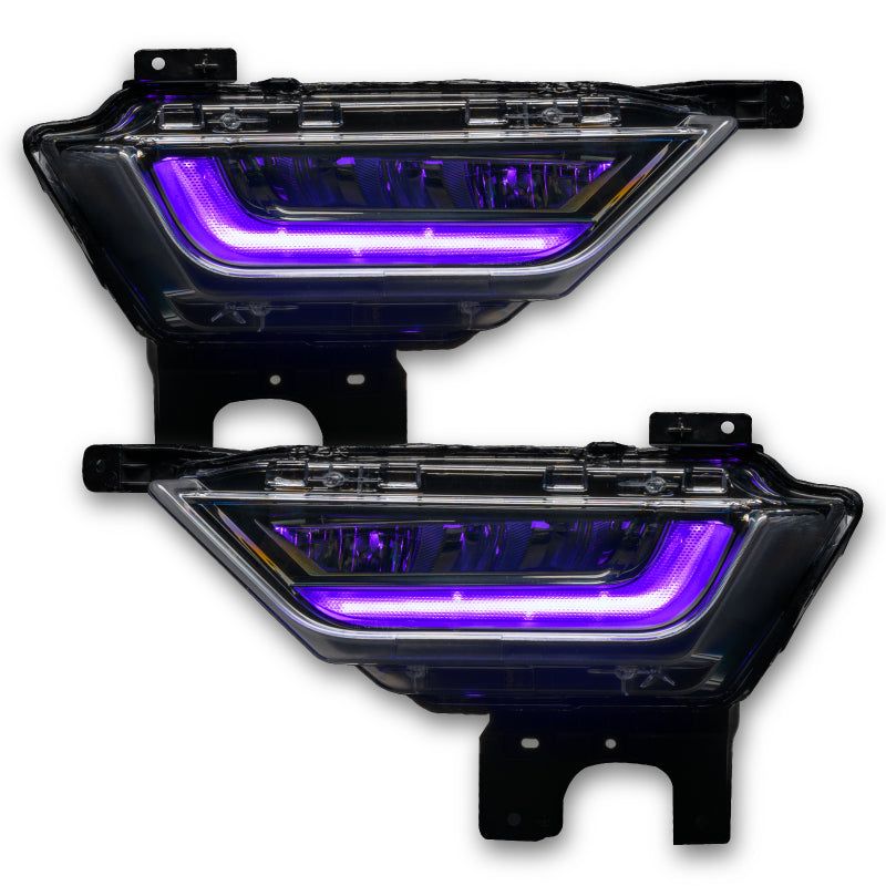 Oracle 21-22 Ford F-150 ColorSHIFT RGB+W Fog Light DRL Upgrade Kit showcasing vibrant color options and sleek design.