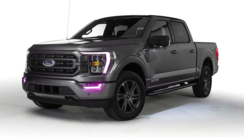 Oracle 21-22 Ford F-150 ColorSHIFT RGB+W Fog Light DRL Upgrade Kit showcasing vibrant color options and sleek design.