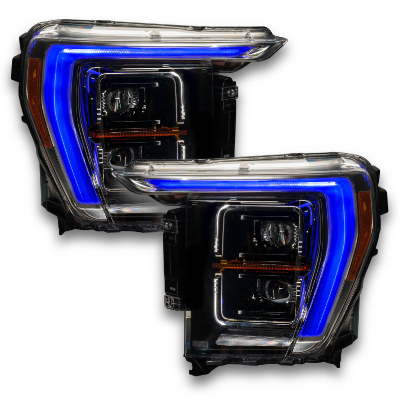 Oracle ColorSHIFT RGB+W Headlight DRL Upgrade Kit for 2021-2022 Ford F-150, showcasing vibrant colors and sleek design.