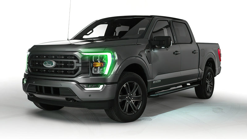 Oracle ColorSHIFT RGB+W Headlight DRL Upgrade Kit for 2021-2022 Ford F-150, showcasing vibrant colors and sleek design.