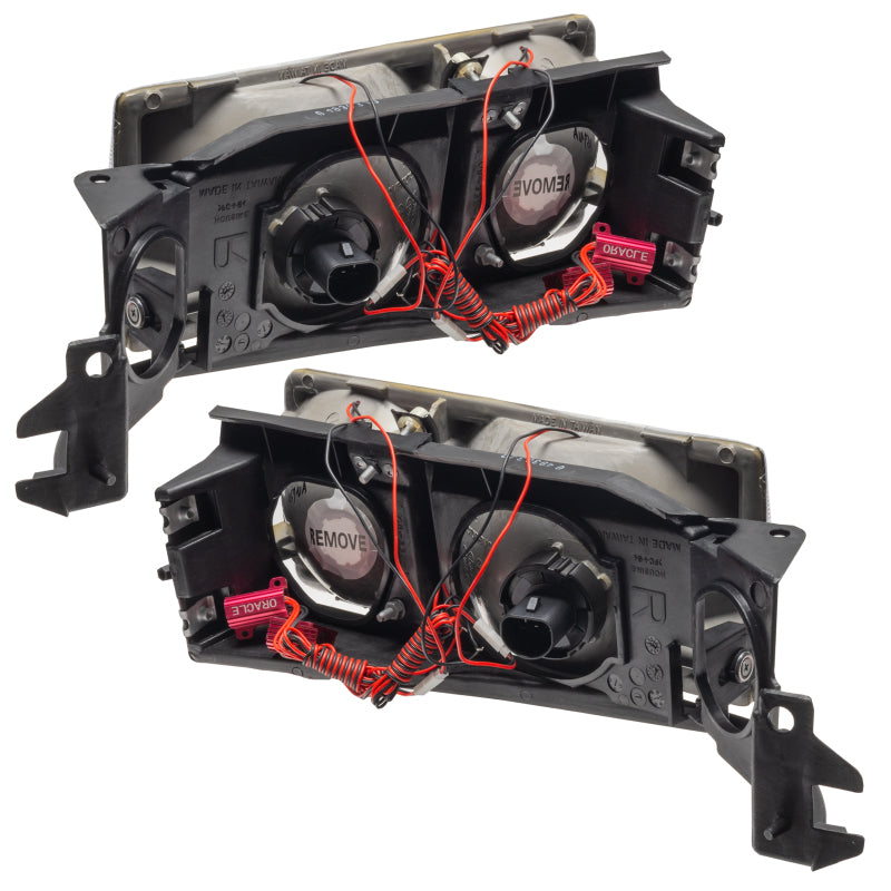 Oracle 78-96 Chevy Caprice SMD headlights with ColorSHIFT technology, featuring Chrome and Black housing options.