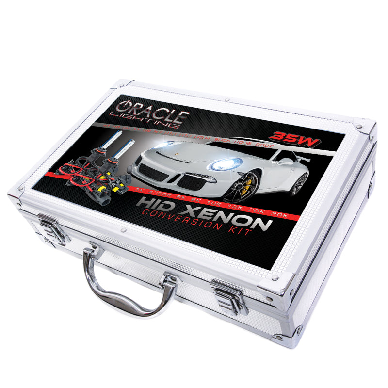 Oracle 9006 35W Canbus Xenon HID Kit with digital ballasts and wiring harness, designed for improved vehicle lighting.
