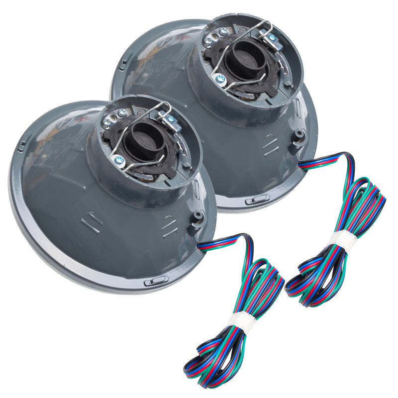 Oracle ColorSHIFT headlights for Jeep Wrangler TJ, showcasing vibrant LED technology and sleek design.