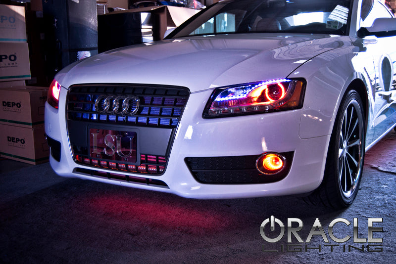 Oracle Audi A5 LED Halo Kit in white, showcasing advanced SMD technology and durable design for enhanced vehicle lighting.