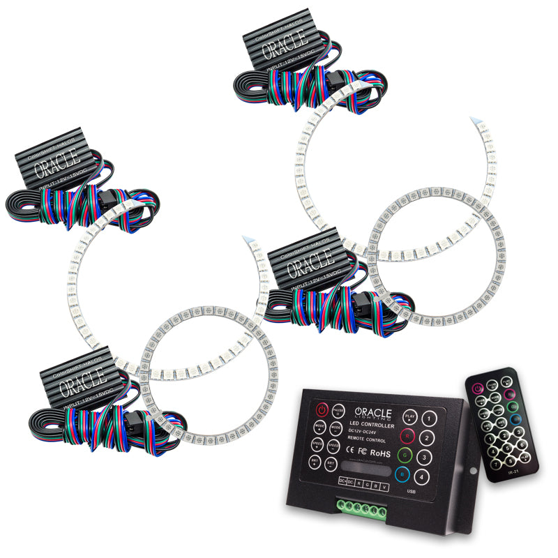 Oracle BMW 1 Series Halo Kit featuring ColorSHIFT technology and 2.0 Controller, showcasing customizable LED rings.