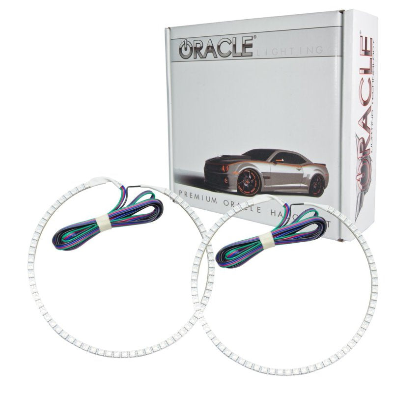 Oracle Chevrolet Camaro 10-13 Halo Kit featuring ColorSHIFT technology and BC1 Controller, showcasing bright LED rings and Bluetooth connectivity.