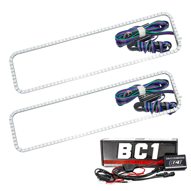 Oracle Chevrolet CK 87-99 Halo Kit featuring ColorSHIFT technology and BC1 controller, showcasing bright LED rings.