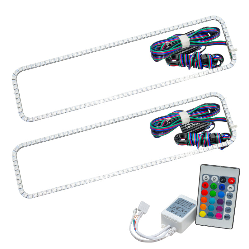 Oracle Chevrolet CK 87-99 Halo Kit featuring ColorSHIFT technology with a simple controller, showcasing bright LED rings.