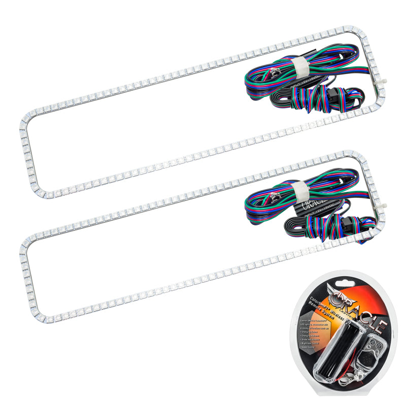Oracle Chevrolet CK 87-99 ColorSHIFT Halo Kit featuring bright SMD rings and a sturdy PCB design for customizable vehicle lighting.