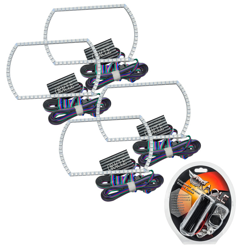 Oracle Chevrolet Silverado Halo Kit featuring ColorSHIFT technology with bright SMD rings for customizable vehicle lighting.