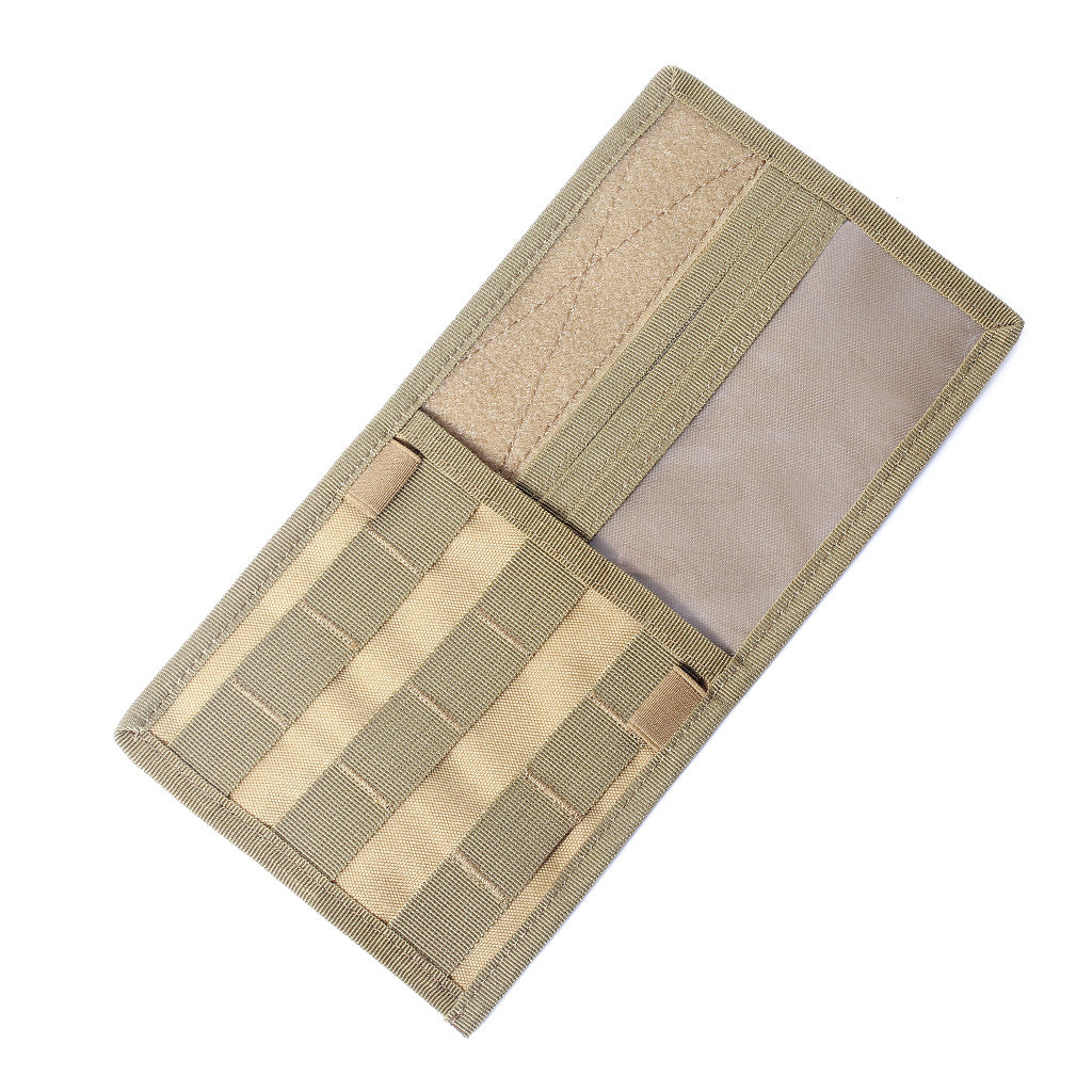 Tactical Vehicle Sun Visor Organizer Panel in khaki, showcasing its multiple storage compartments and durable design.