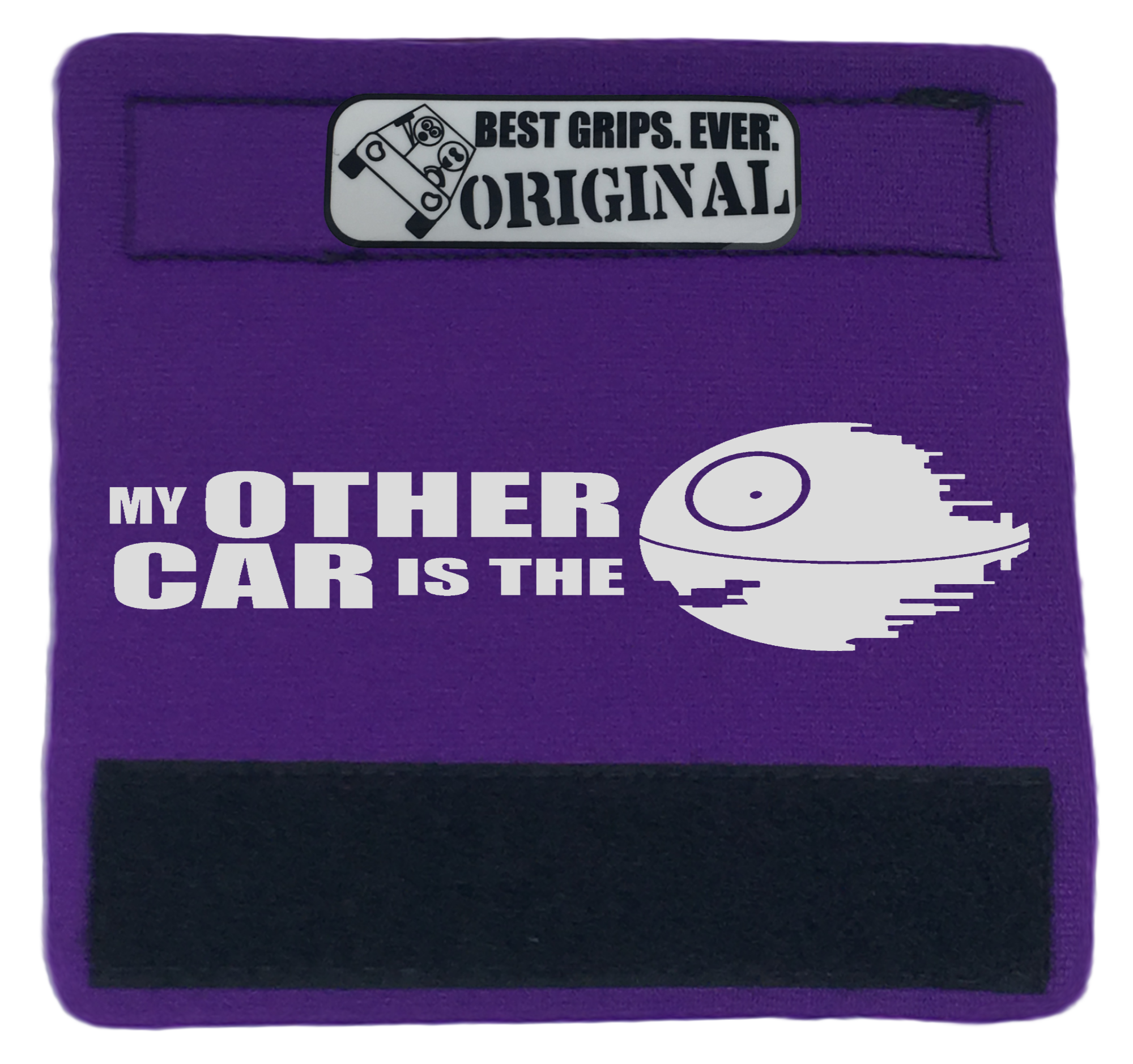 The DeathStar Grip 2 featuring smooth artwork and a soft base, designed for vehicle interiors.