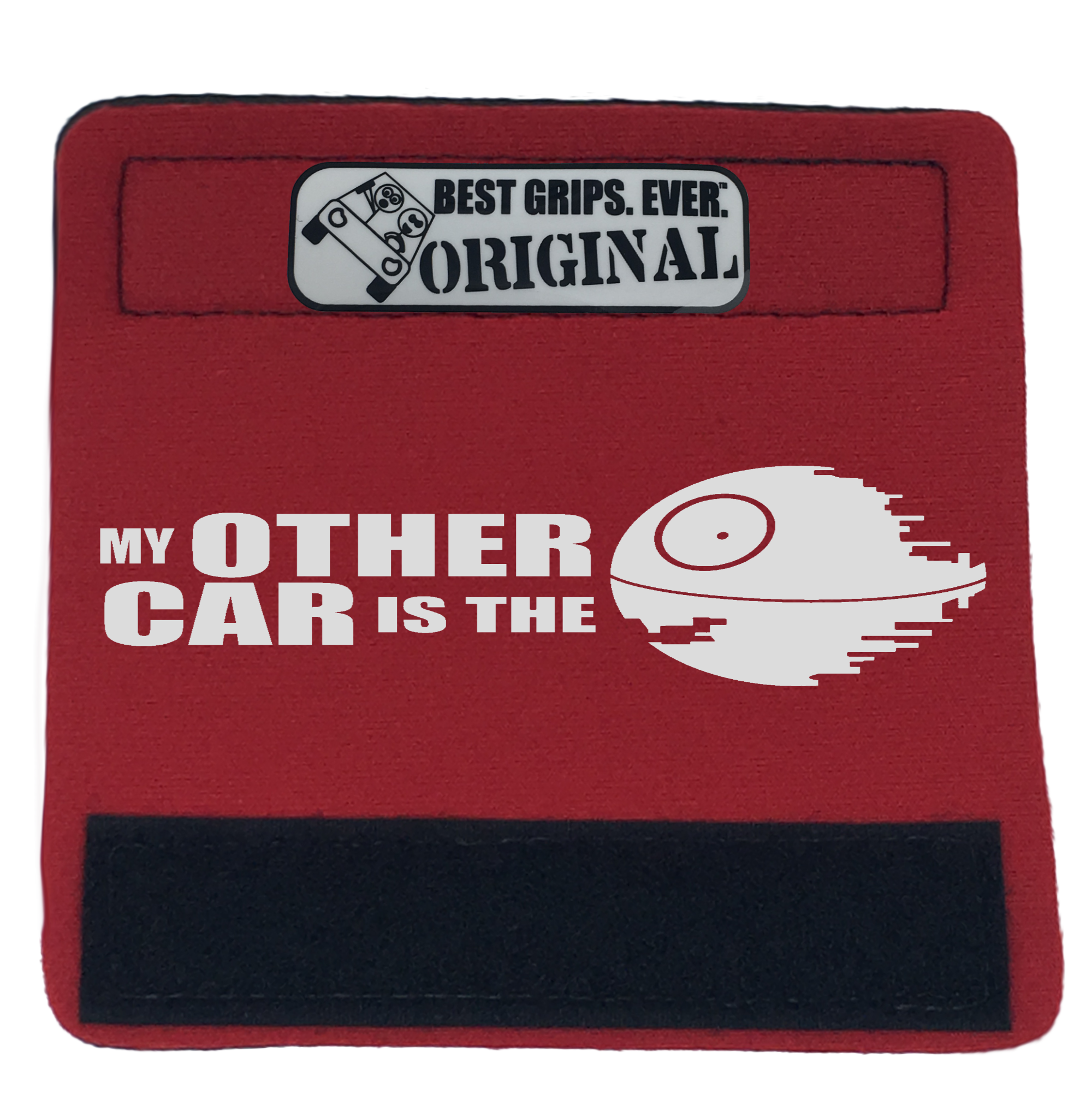 The DeathStar Grip 2 featuring smooth artwork and a soft base, designed for vehicle interiors.