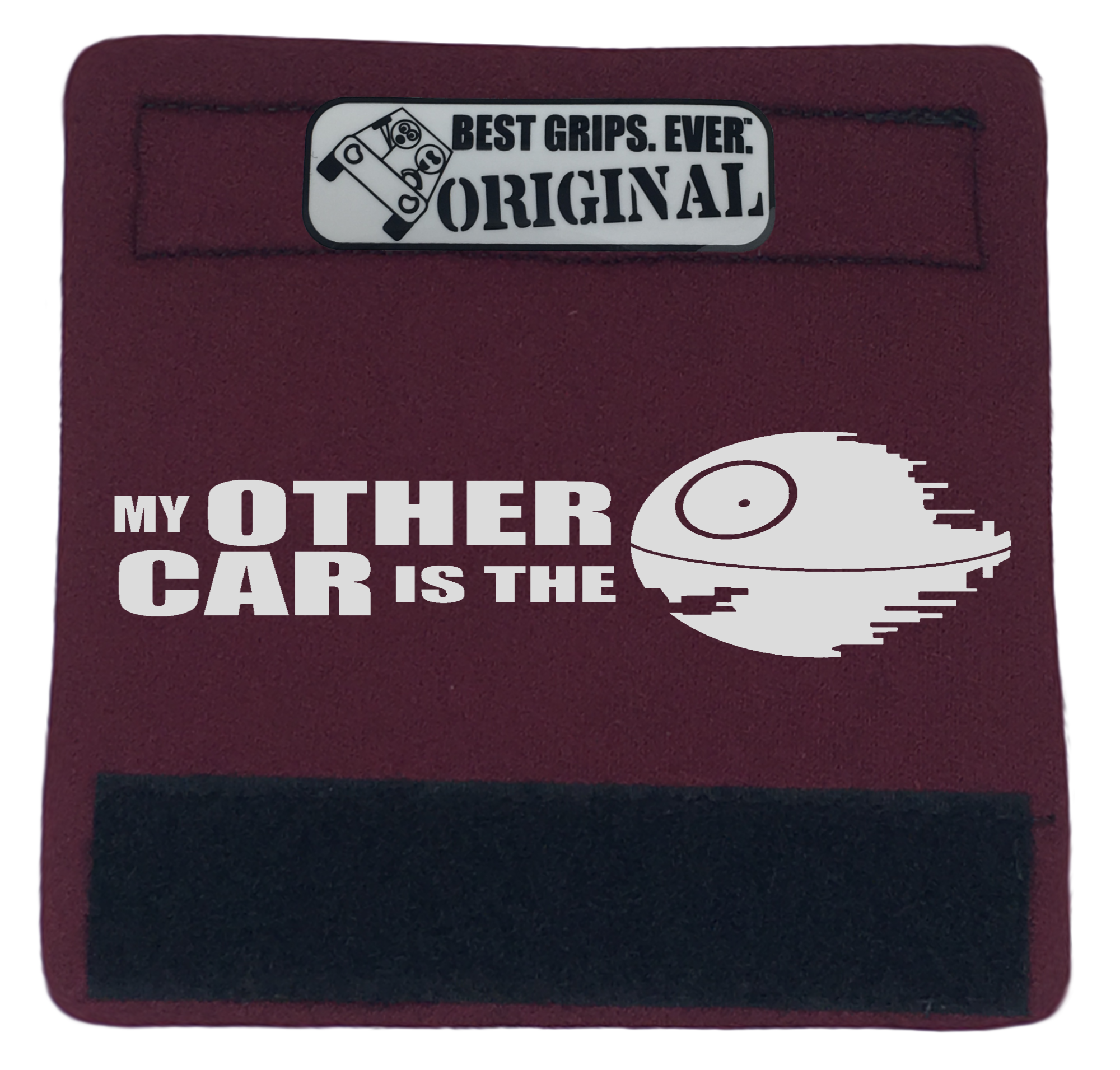 The DeathStar Grip 2 featuring smooth artwork and a soft base, designed for vehicle interiors.